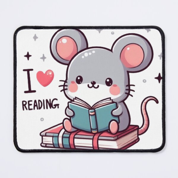 Item preview, "I love reading" cute mouse reading books designed and sold by Culmika.