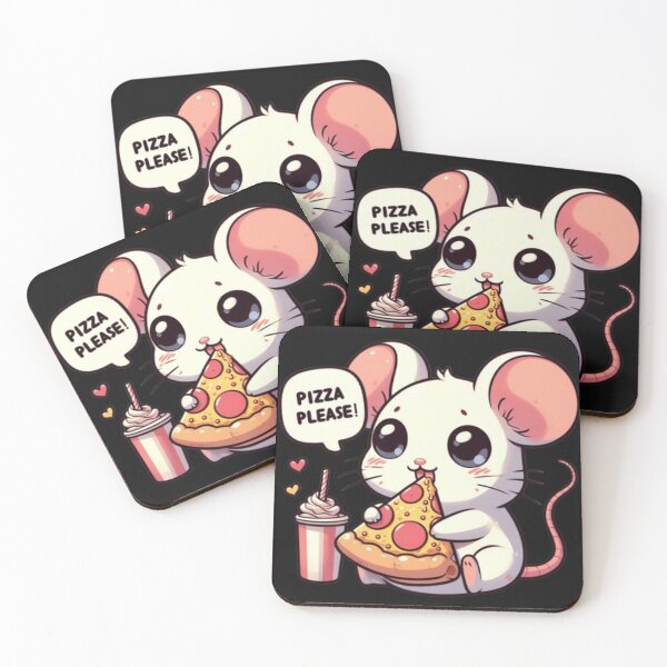 Item preview, "I love pizza" cute mouse with pizza designed and sold by Culmika.