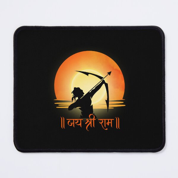 Item preview, Jai Shree Ram sillouette- Black background designed and sold by mndesignworx.