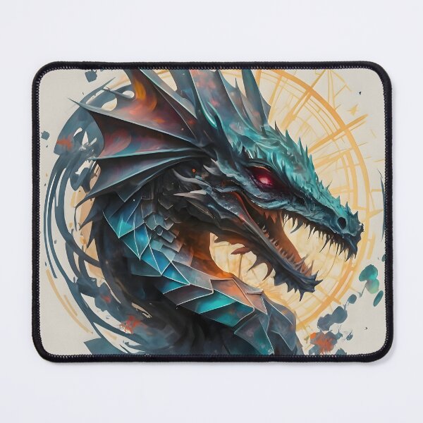 Item preview, Geometric Abstract Glitch Dragon designed and sold by DragonRealms.