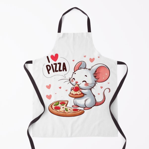 Item preview, "I love pizza" cute mouse with pizza designed and sold by Culmika.