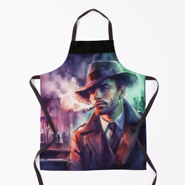 Item preview, Neo Noir Vintage Detective in Smoky Bar [Watercolor] designed and sold by RESToRAPTOR.