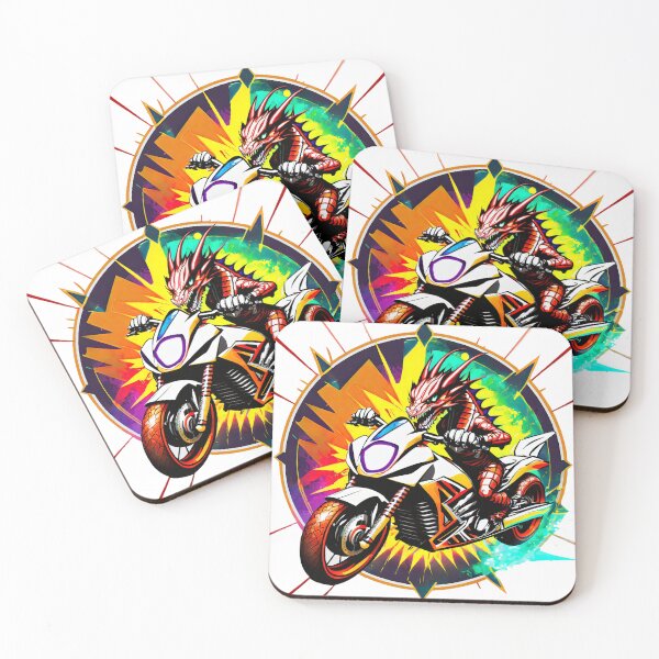 Item preview, Dragon Racing Away on a Motorcycle designed and sold by BADESIGNZZ.