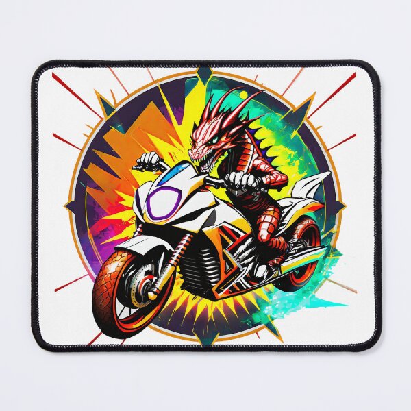 Item preview, Dragon Racing Away on a Motorcycle designed and sold by BADESIGNZZ.