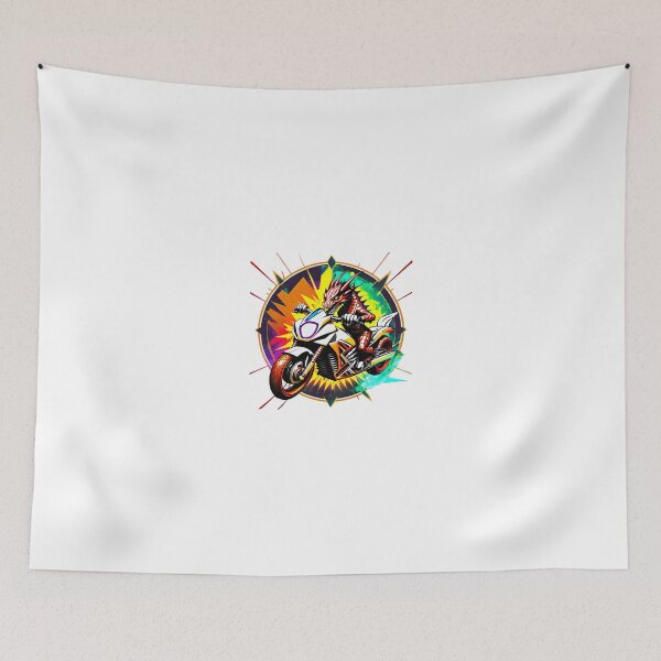 Item preview, Dragon Racing Away on a Motorcycle designed and sold by BADESIGNZZ.