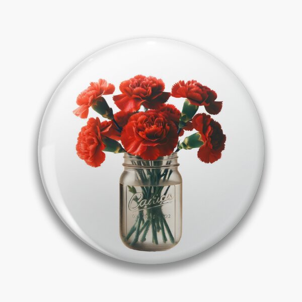 Item preview, Mason Jar with Flowers, red carnations designed and sold by Truck Stop One.