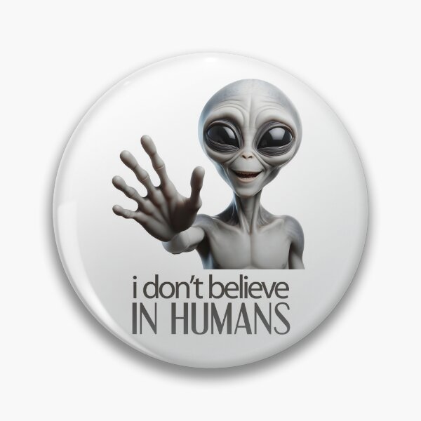 Item preview, A smiling alien who doesn't believe in humans designed and sold by UFOFashionista.
