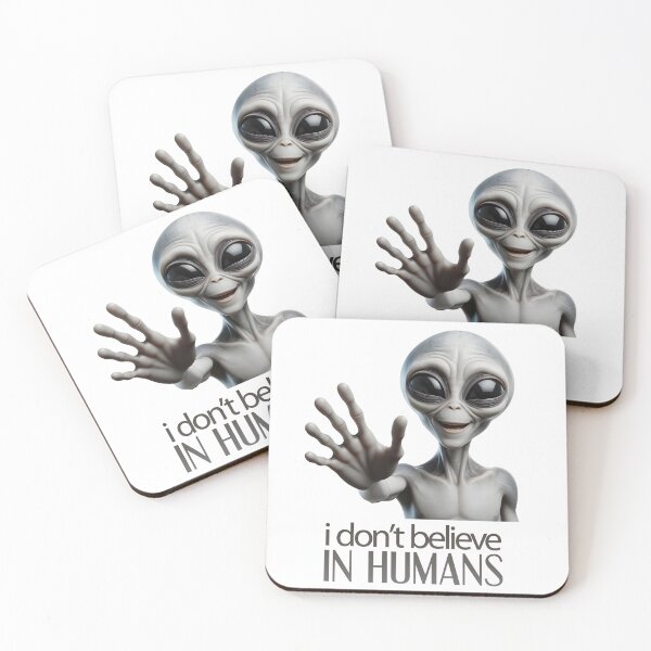 Item preview, A smiling alien who doesn't believe in humans designed and sold by UFOFashionista.