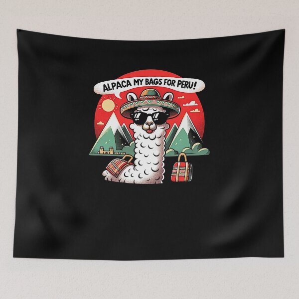 Item preview, Funny Peruvian Llama Alpaca My Bags For Peru Pun designed and sold by SambaStyles.