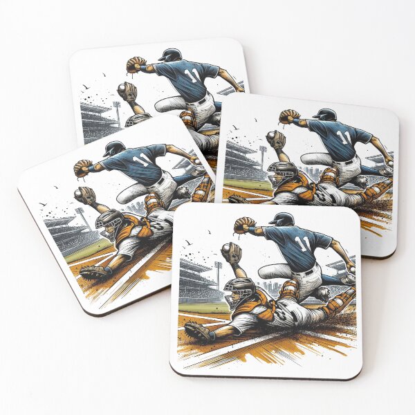 Item preview, attacking team sliding into home plate from the third base,  designed and sold by PaintMeWorld.