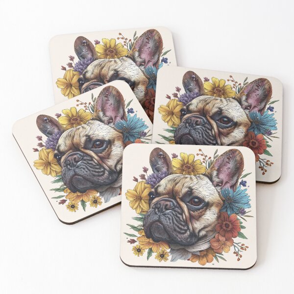 Item preview, Elegant Floral French Bulldog Sticker designed and sold by AzottoShop.