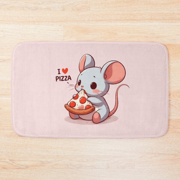 Item preview, "I love pizza" cute mouse with pizza designed and sold by Culmika.