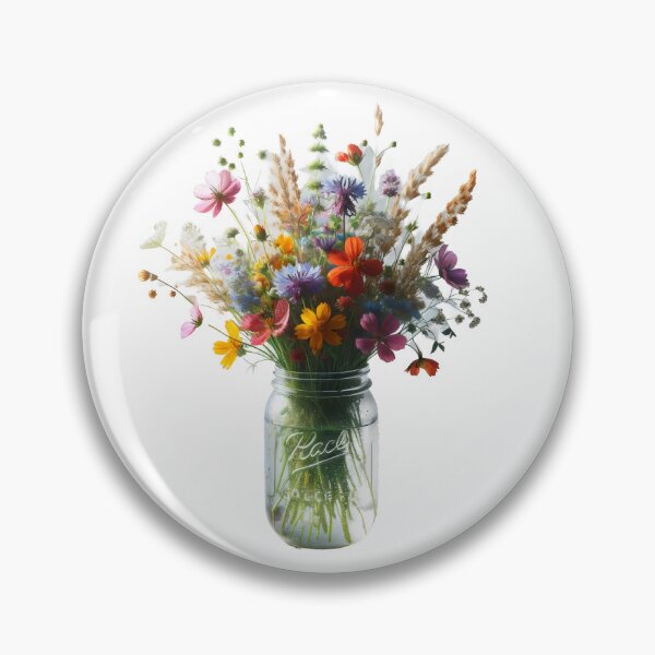 Item preview, Mason Jar with Flowers, wild flowers designed and sold by Truck Stop One.