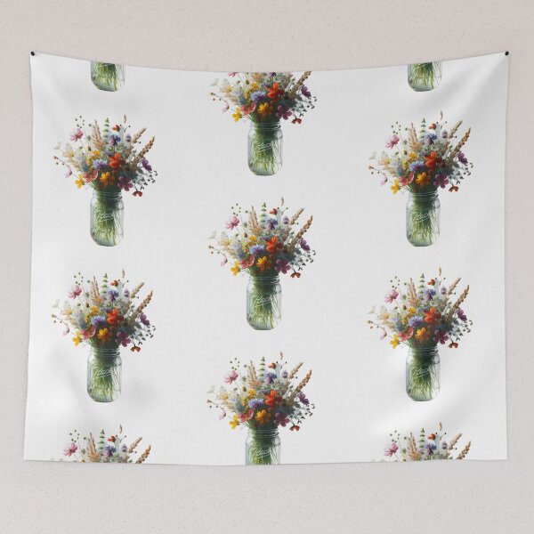 Item preview, Mason Jar with Flowers, wild flowers designed and sold by Truck Stop One.