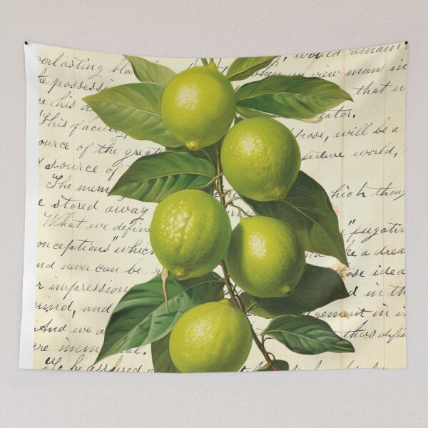 Item preview, Lime Branch Vintage Botanical Collage on Antique Book Page designed and sold by missdebi27.