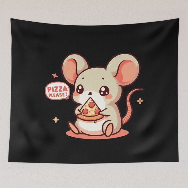 Item preview, "Pizza Please!" cute mouse with pizza designed and sold by Culmika.