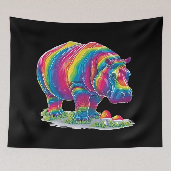 Item preview, Rainbow hippo designed and sold by TheRealmWithin.