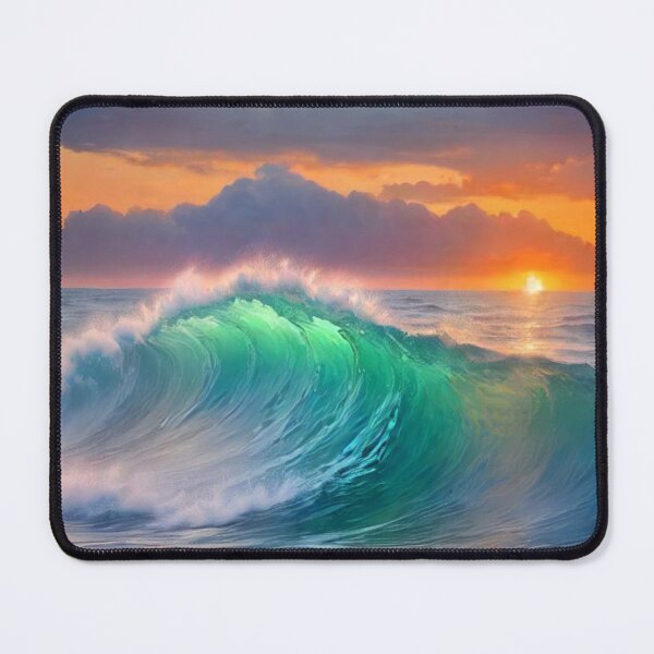Item preview, Great wave and colorful ocean sunset 8 designed and sold by treatsntrinkets.