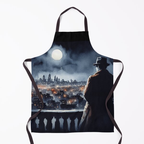 Item preview, Noir Vintage Detective on Rooftop [Watercolor] designed and sold by RESToRAPTOR.