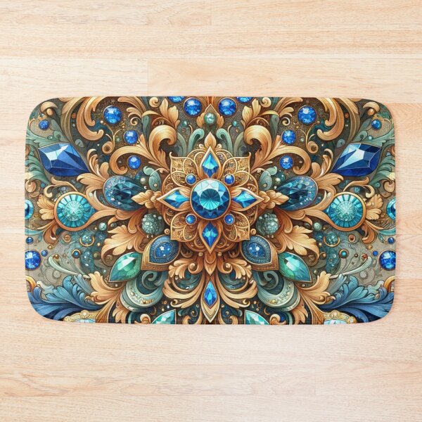 Item preview, Luxury Floral Chain Digital Art In Blue designed and sold by mymagicstoreus.