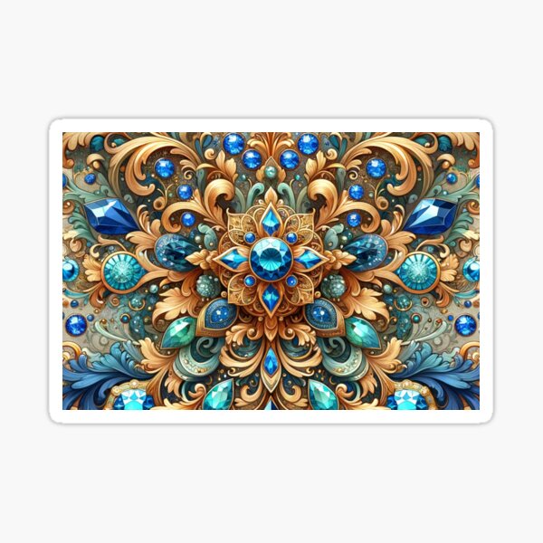 Item preview, Luxury Floral Chain Digital Art In Blue designed and sold by mymagicstoreus.