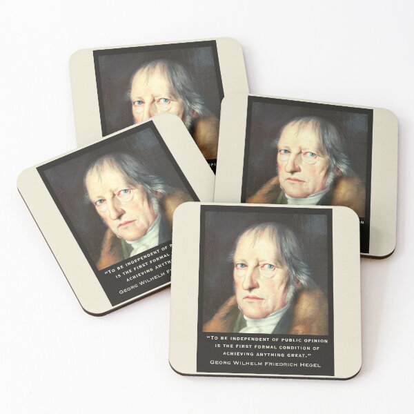Item preview, Georg Wilhelm Friedrich Hegel portrait and quote: To be independent of public opinion is the first formal condition of achieving anything great. designed and sold by artbleed.