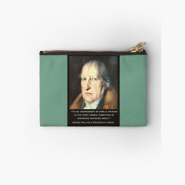 Item preview, Georg Wilhelm Friedrich Hegel portrait and quote: To be independent of public opinion is the first formal condition of achieving anything great. designed and sold by artbleed.