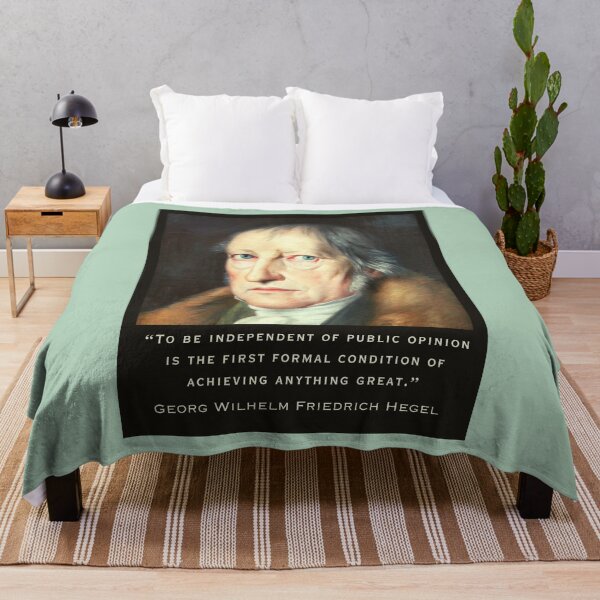 Item preview, Georg Wilhelm Friedrich Hegel portrait and quote: To be independent of public opinion is the first formal condition of achieving anything great. designed and sold by artbleed.