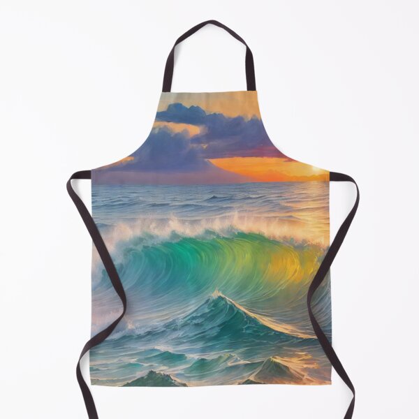 Item preview, Great wave and colorful ocean sunset 12 designed and sold by treatsntrinkets.