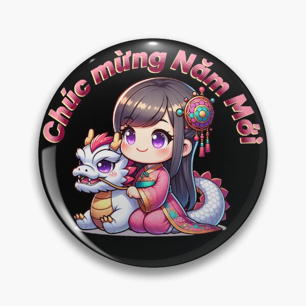 Item preview, Vietnamese New Year Girl & Dragon designed and sold by HolidayBug.