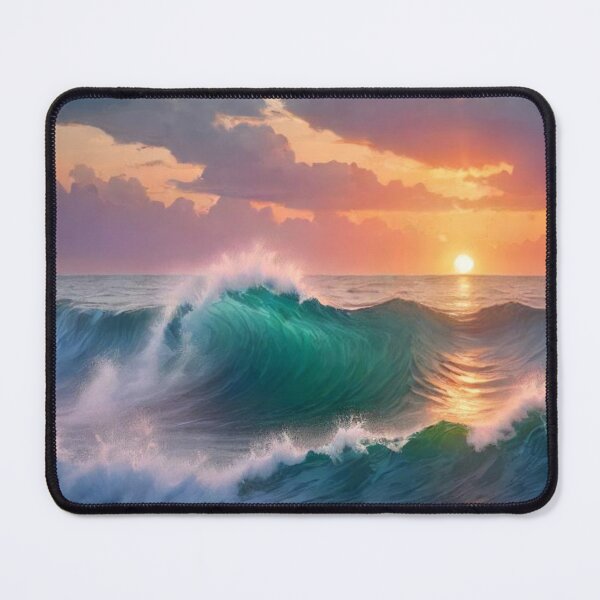 Item preview, Great wave and colorful ocean sunset 13 designed and sold by treatsntrinkets.