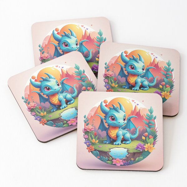 Item preview, Smiling Baby Dragon: Colorful floral paradise designed and sold by Minpadesign.