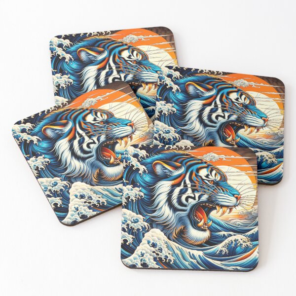 Item preview, Irezumi Tiger Great Waves designed and sold by Truck Stop One.