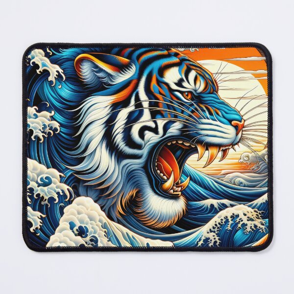 Item preview, Irezumi Tiger Great Waves designed and sold by Truck Stop One.