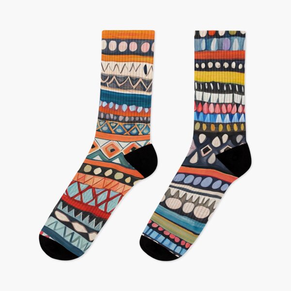 Item preview, Etchnic Abstract Scandinavian Kilim Pattern - Watercolor - Tribal, Ethnic, Traditional, Indian & Aztec Vintage Patter designed and sold by MyArt23.