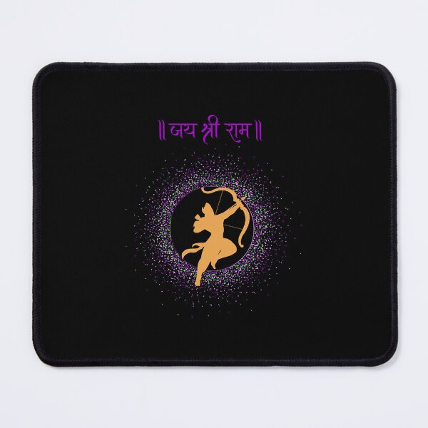 Item preview, Jai Shree Ram with bow with purple Glitter in Background5- white background designed and sold by mndesignworx.