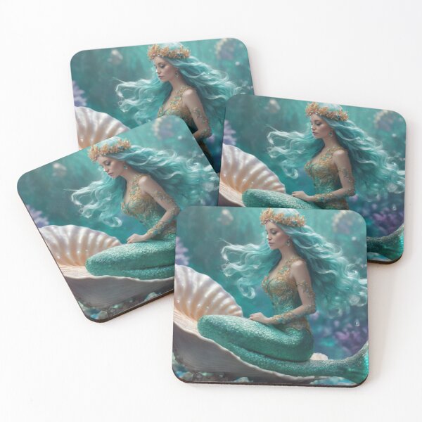 Item preview, Mermaid on a shell designed and sold by piscesmermaid.