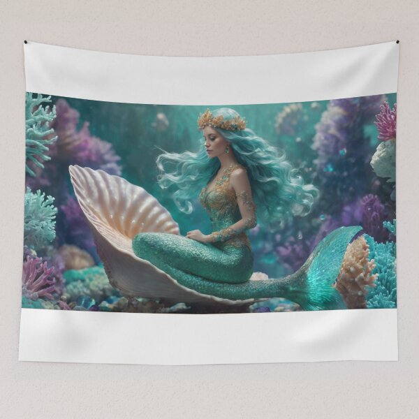 Item preview, Mermaid on a shell designed and sold by piscesmermaid.