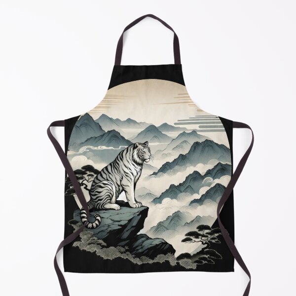 Item preview, Traditional Japanese Irezumi Tiger Misty Mountain Range designed and sold by Truck Stop One.