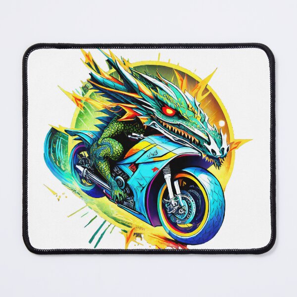 Item preview, Dragon racing his motorcycle designed and sold by BADESIGNZZ.