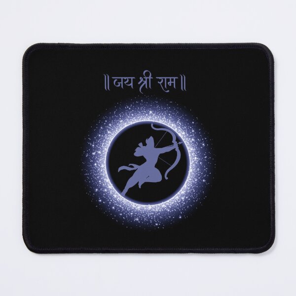 Item preview, Jai Shree Ram with bow with blue Glitter in Background7- white background designed and sold by mndesignworx.