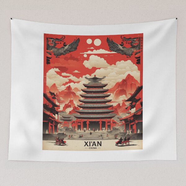 Item preview, Xian China Vintage Poster Tourism  designed and sold by TravelersGems.