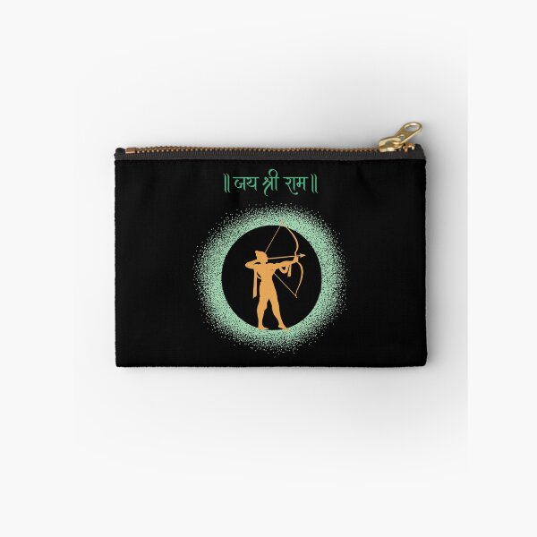 Item preview, jai Shree Ram  with bow  with   Green Glitter in Background7- black background designed and sold by mndesignworx.