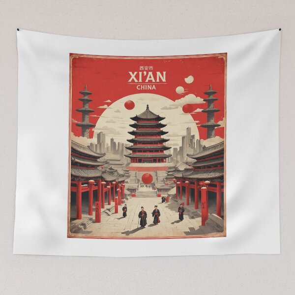 Item preview, Xian China Vintage Poster Tourism  designed and sold by TravelersGems.