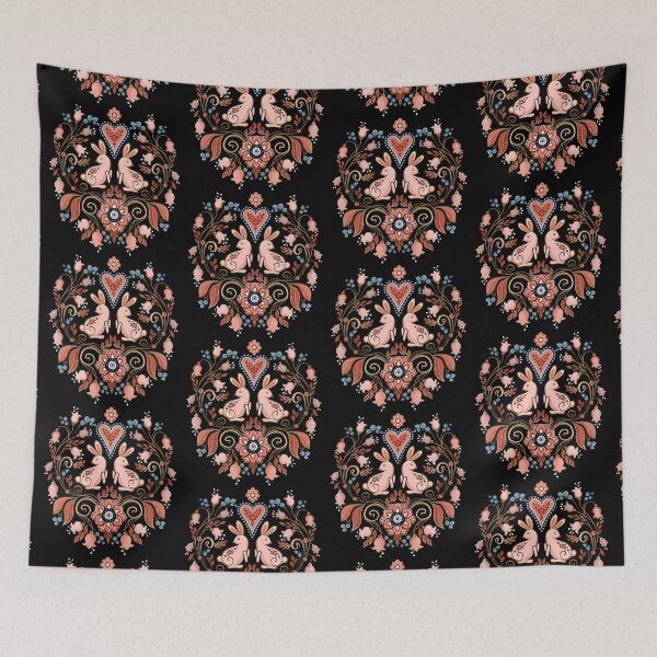 Item preview, Black copy of Sweet, easter rabbits, and lilies of the valley designed and sold by Hennagirl.