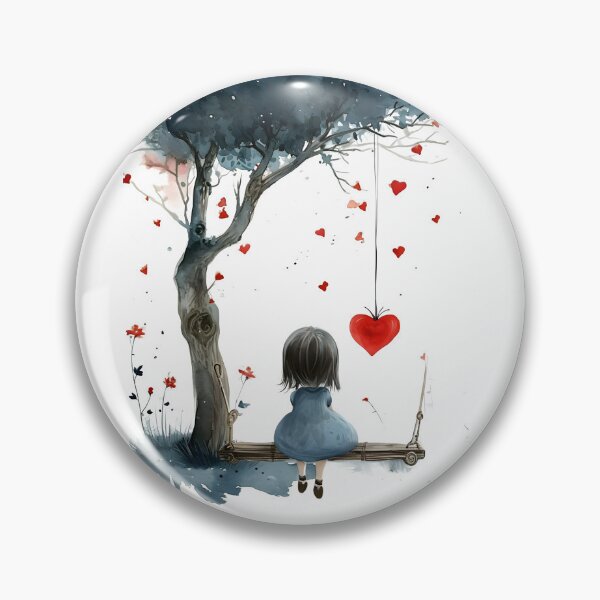Item preview, The Blue Tree Girl - Love In Watercolor designed and sold by fluidwatercolor.