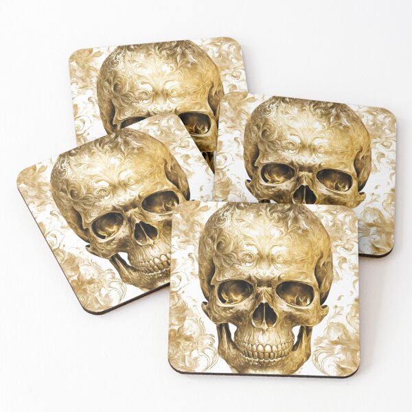 Item preview, Scary and beauty golden skull designed and sold by MyCraftForYOU.