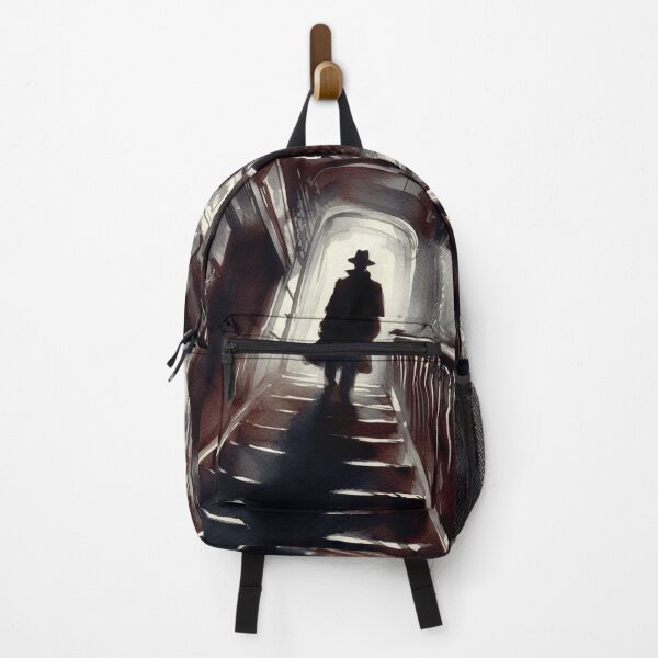 Item preview, Noir Vintage Silhouette of a Detective on the Stairs [Watercolor] designed and sold by RESToRAPTOR.