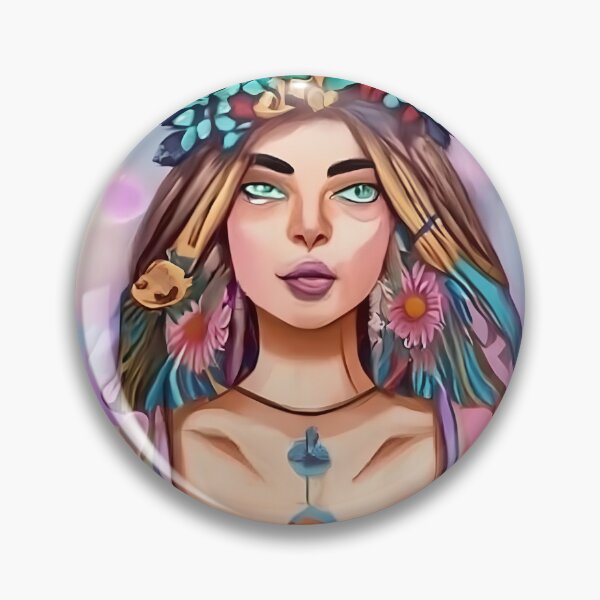 Item preview, Boho Style Hippie Girl With Flowers designed and sold by SkyAdr2.