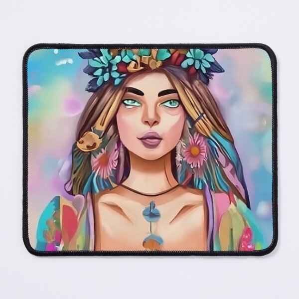 Item preview, Boho Style Hippie Girl With Flowers designed and sold by SkyAdr2.
